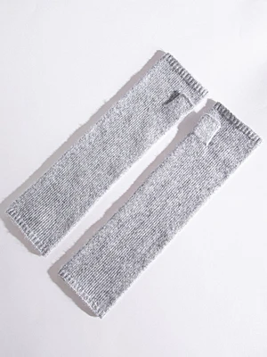 Long Wool-Blend Fingerless Mittens