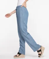 Tencel Drawstring Straight Leg Pant