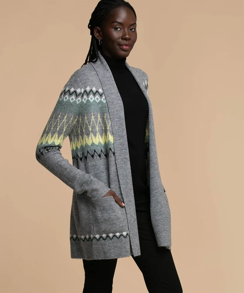 Open Front Fair Isle Cardigan