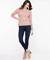 Cotton Pointelle Pullover Sweater