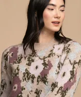 Floral Pattern Pullover Sweater