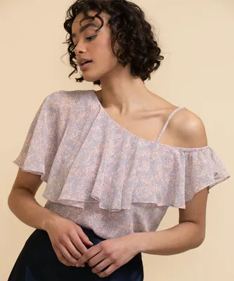 Ruffle Detail Blouse with Strap