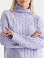 Mock Neck Cable Sweater