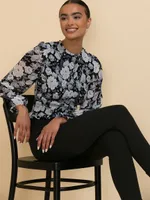 Long Sleeve Smocked Blouse