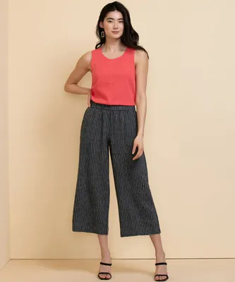 Wide Crop Pant Viscose/Linen