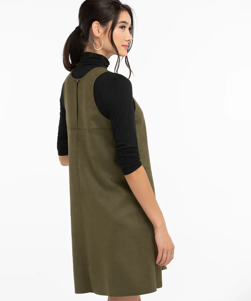Sleeveless Faux Suede Dress
