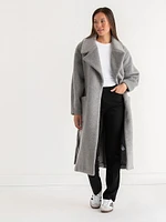 Double Faced Wool Wrap Coat