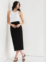 Ponte Twill Midi Skirt