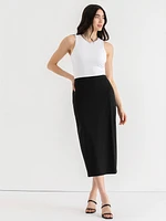 Ponte Twill Midi Skirt