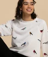 Raglan Sweatshirt with Bird Print