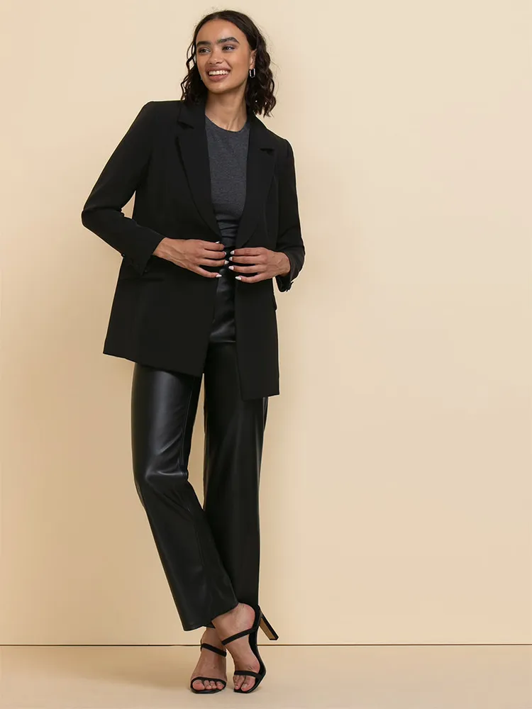 Crepe Double Breasted Relaxed Blazer