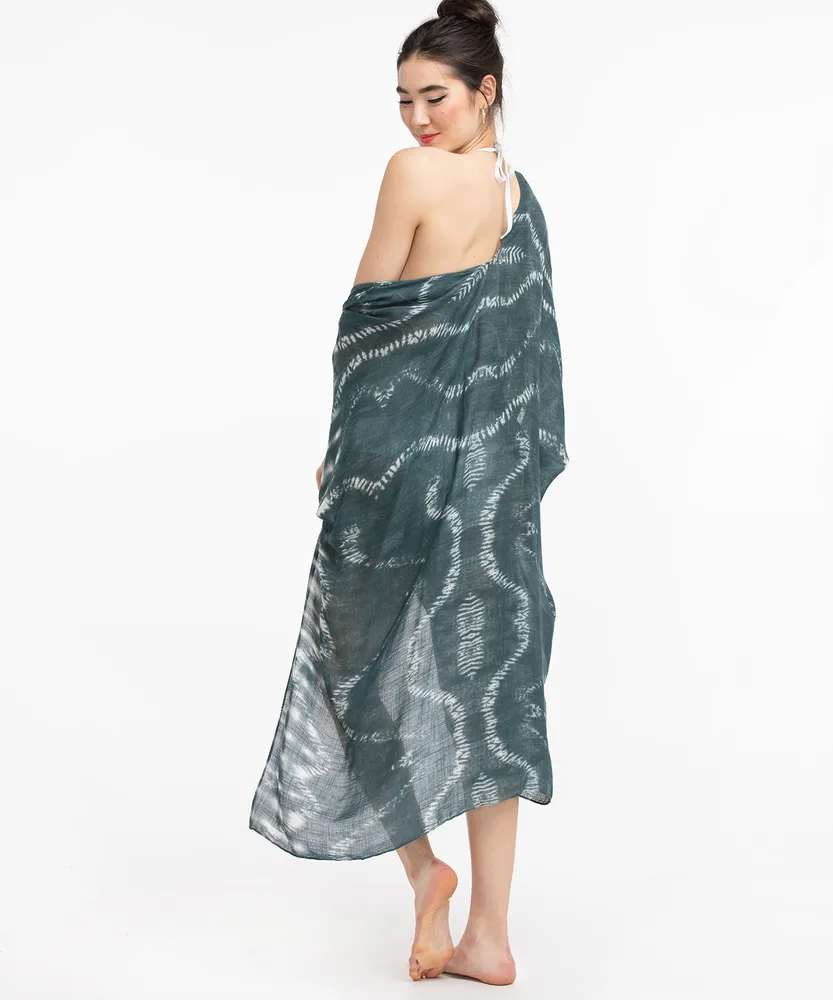 Green Tie-Dye Ruana