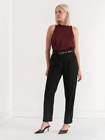 Slim Leg Crepe Pants