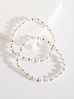 Silver Metal & Pearl Bracelets