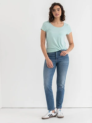 Scoop Neck Shirttail T-Shirt