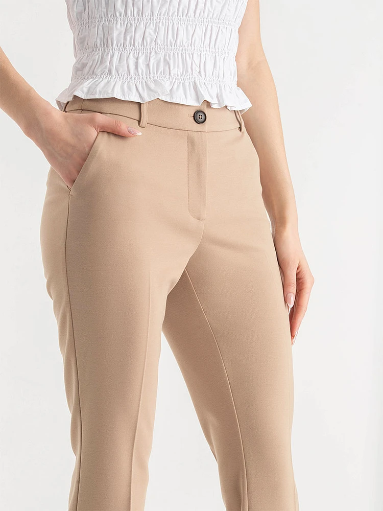 Flared Ankle Pants Ponte Twill