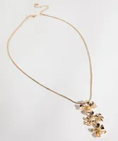 Gold Tiered Flower Pendant Necklace