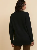 Button-Front Longer-Length Cardigan