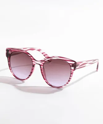 Translucent Pink Striped Sunglasses