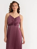 Strappy Pleated Maxi Dress