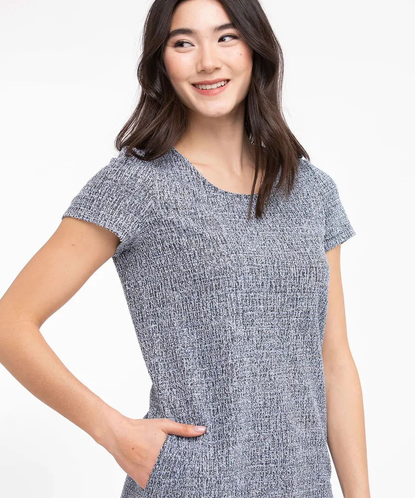 Boucle Short Sleeve Tunic Top