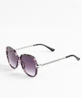 Pink Square Frame Chain Sunglasses