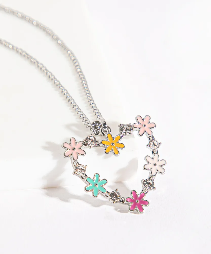 Flower Heart Necklace