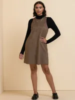 Sleeveless Faux Suede Dress