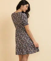 Luxology Knee Length 3/4 Sleeve Smocked Dress