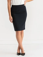 Basic Pencil Skirt Pinstripe Luxe Tailored