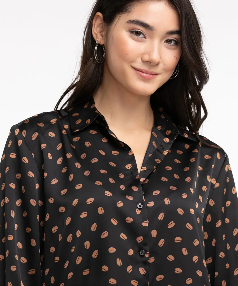 Button Front Collared Tunic Shirt