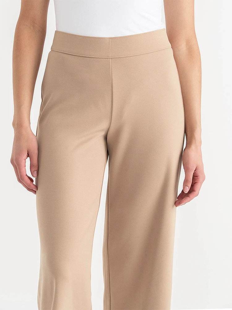 Wide Crop Pull-On Pant Ponte Twill