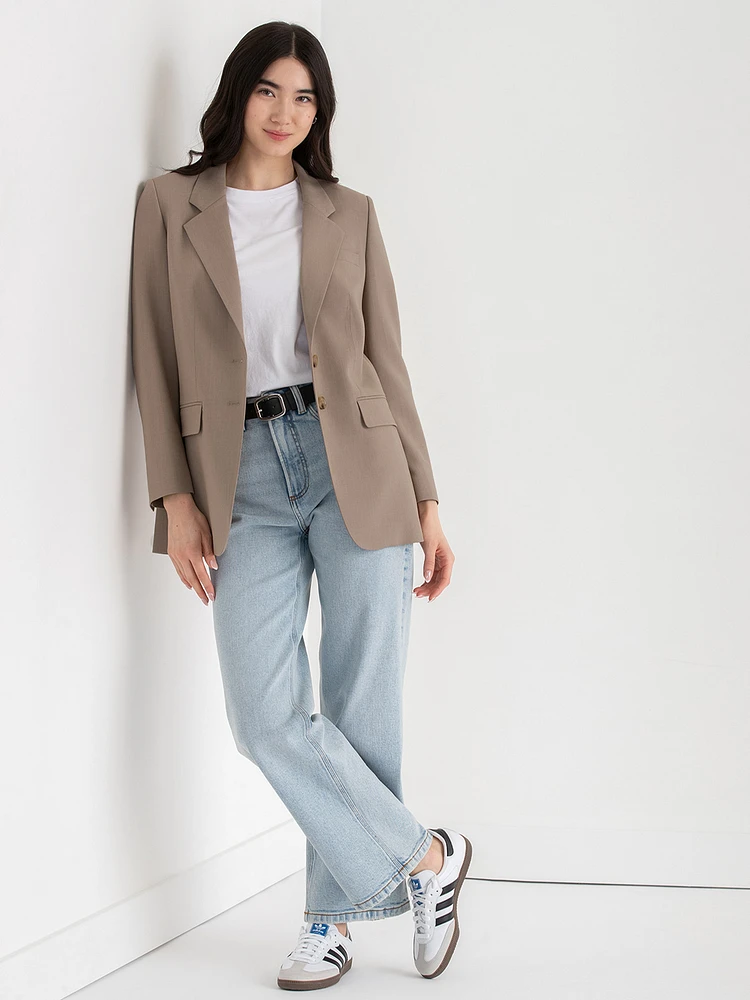London Double Breasted Relaxed Blazer Luxe Tailored