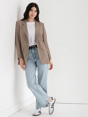 London Double Breasted Relaxed Blazer Luxe Tailored