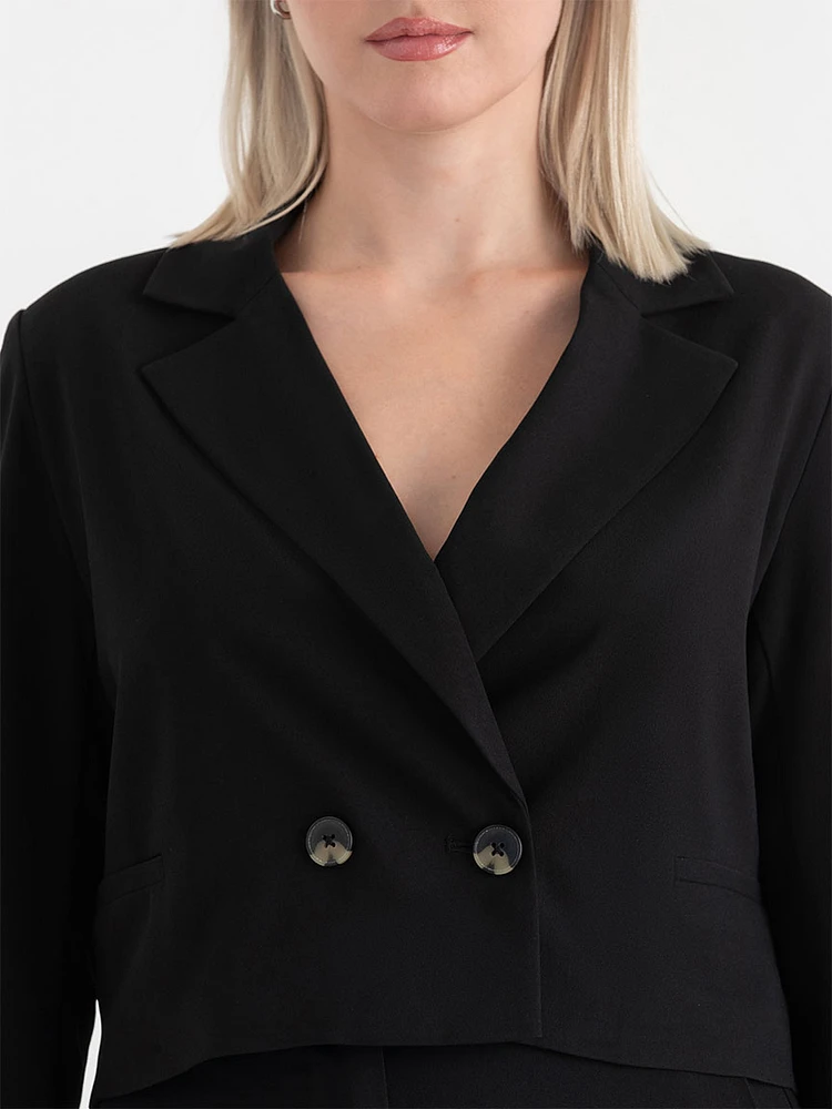 Crop Blazer Crepe