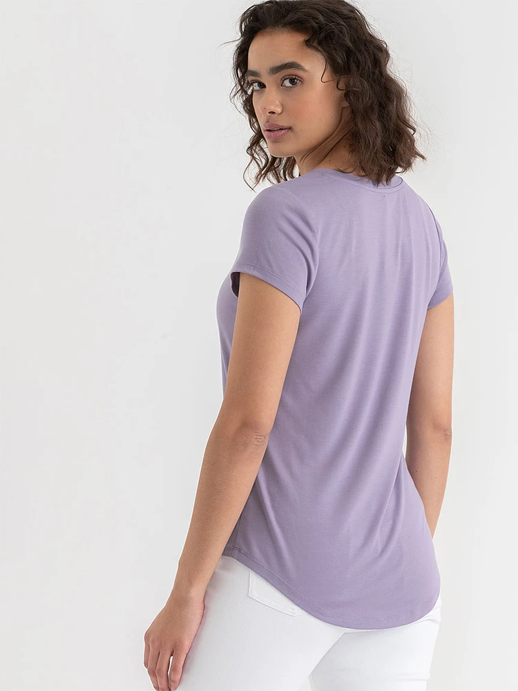 V-Neck Shirttail Tee