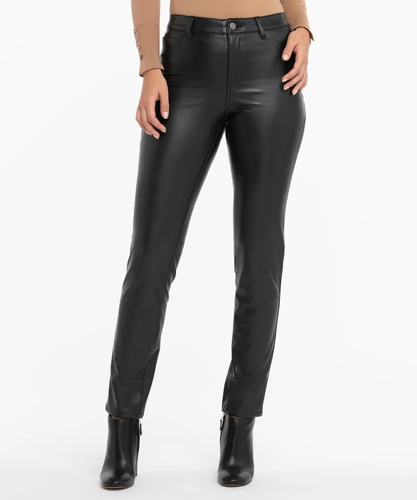 Faux Leather Straight Leg Pant