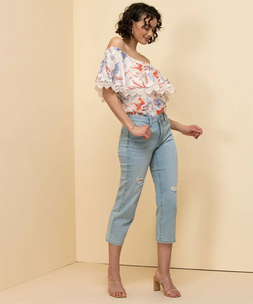 Cupio Linen On/Off Shoulder Blouse