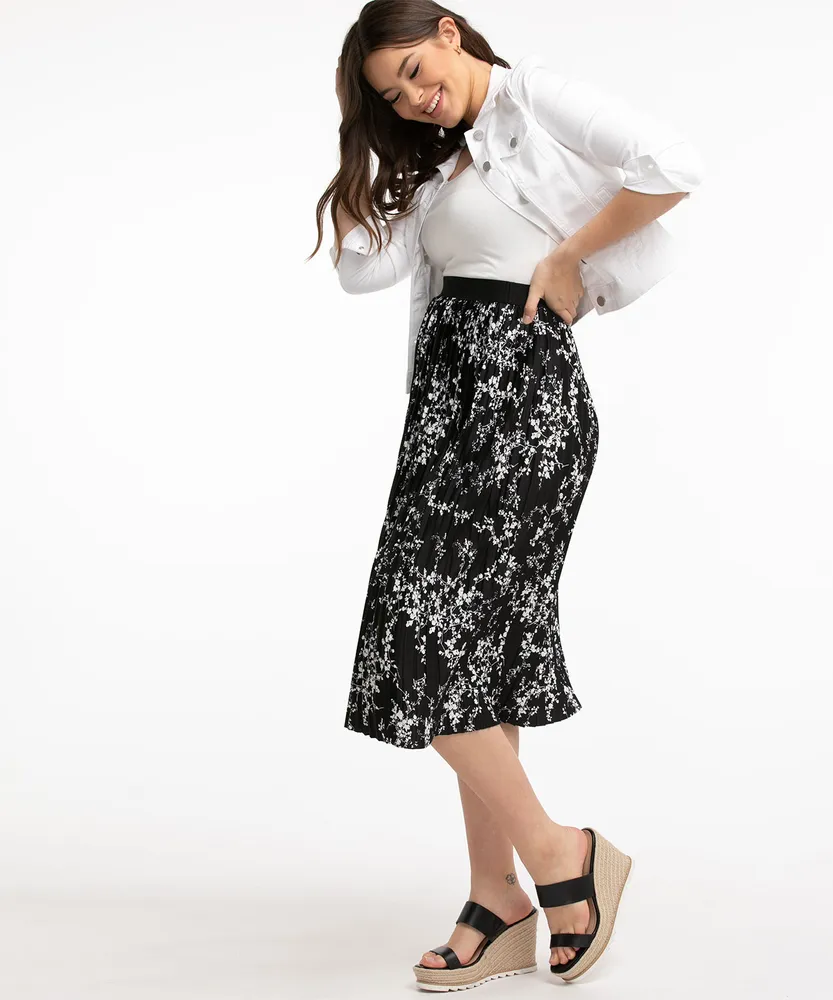 Pull-On Plisse Skirt