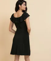 Plisse On/Off Shoulder Dress