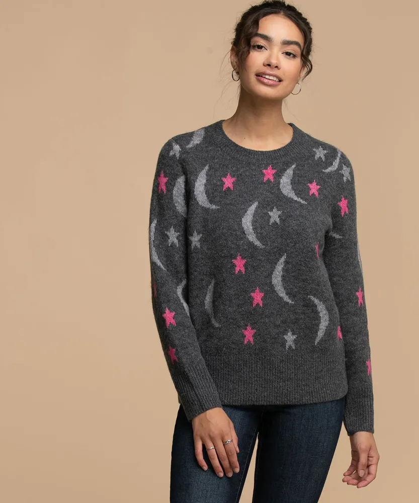 Celestial Intarsia Pullover Sweater