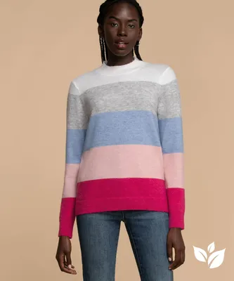 Eco-Friendly Colourblock Mock Neck Sweater