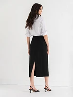 Midi Pencil Skirt Luxe Ponte