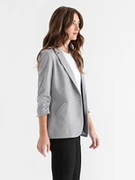 Hampton 3/4 Ruched Sleeve Ponte Blazer