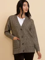 Button-Front Longer-Length Cardigan