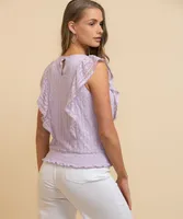 Lace Top with Ruffle Detail