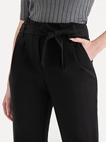 Tapered Ankle Pant with Tie Belt