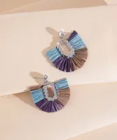 Drop Down Raffia Statement Earrings