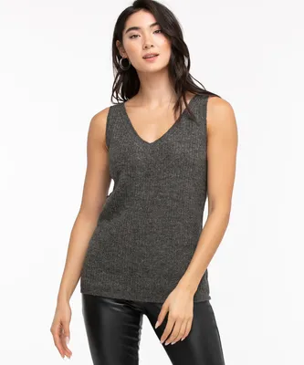 Ribbed V-Neck Sweater Tank
