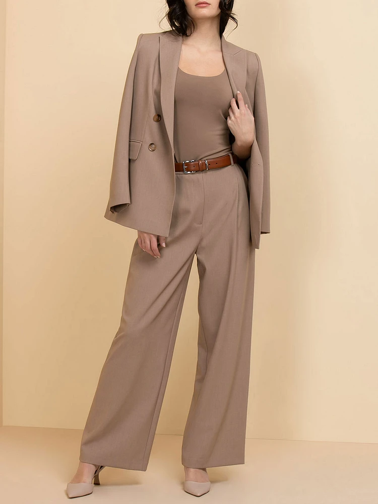London Double Breasted Relaxed Blazer Luxe Tailored